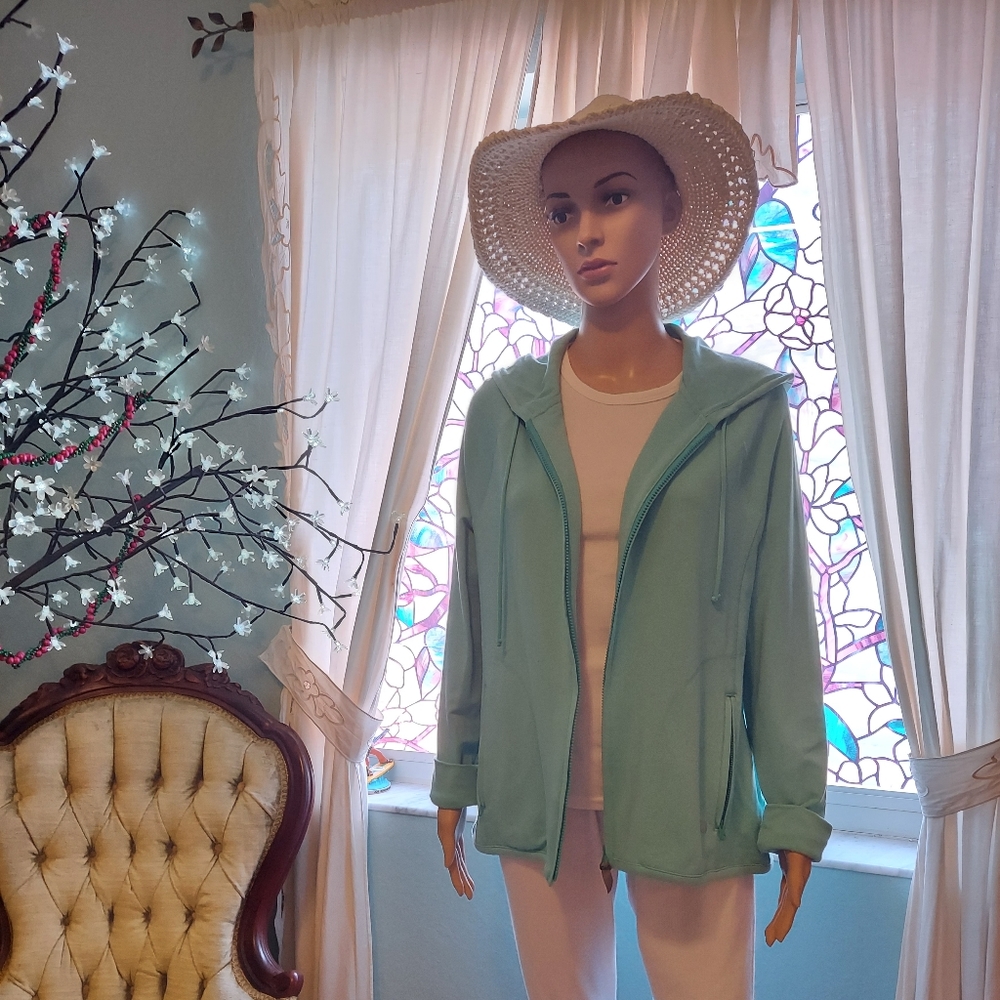 Talbots seafood green hoodie